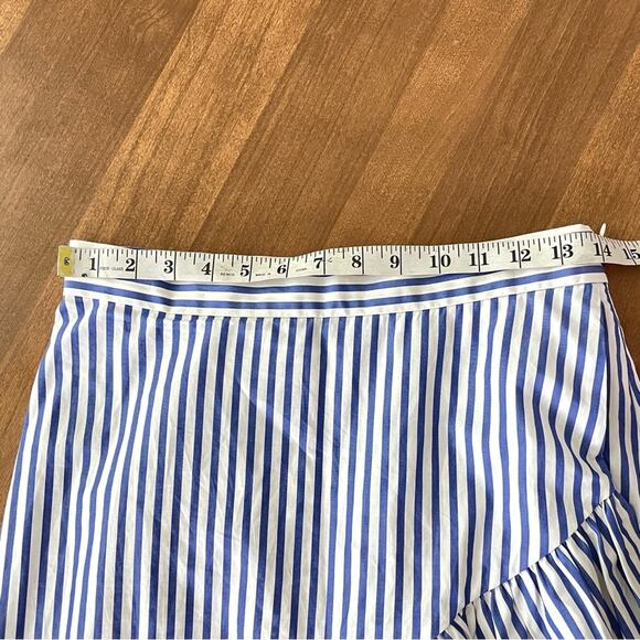 Mark D Sikes MDS | Women’s Ruffle High-Low Maxi Skirt Size 4 Blue & White Stripe - Picture 5 of 11